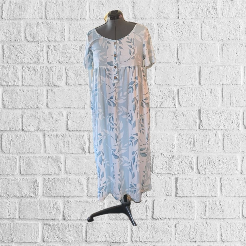NWT NoraCora Casual Floral Midi Dress w/pockets Size L